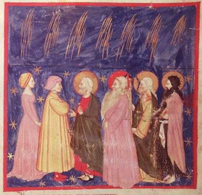 Dante et Béatrice avec les Saints du Paradis, de La Divine Comédie de Dante Alighieri (1265-1321) - Italian School