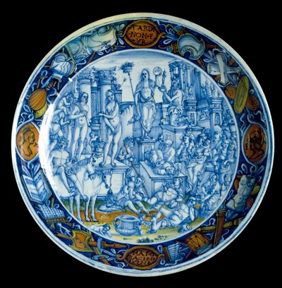 Assiette décorée représentant l
