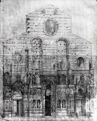 Conception de la façade de Santa Maria del Fiore ou le Duomo, Florence - Italian School