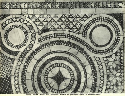 (détail) du sol cosmatesque de la basilique Saint-Jean-de-Latran, Rome - Italian School