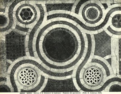 (détail) du sol cosmatesque de la basilique de San Giovanni in Laterano, Rome - Italian School