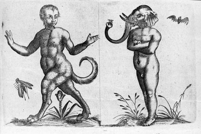 Différents types de monstres humains : un homme avec des jambes d