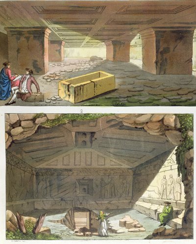 Découverte de tombes étrusques, c.1820 - Italian School