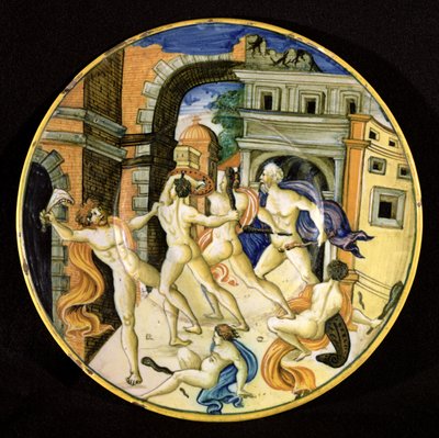 Plat représentant Samson et les Philistins, Atelier de Pesaro - Italian School