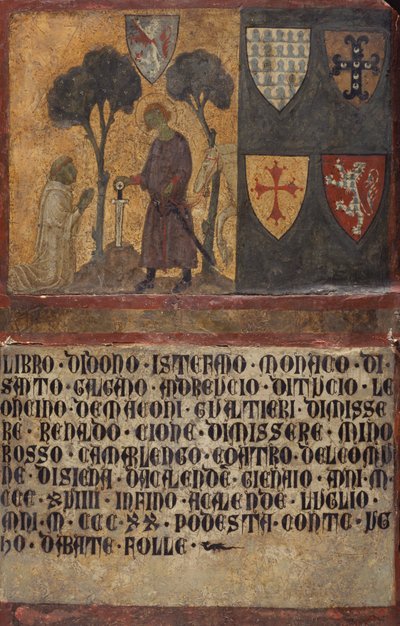 Don Stefano, moine de San Galgano, agenouillé devant Saint Galgano - Italian School