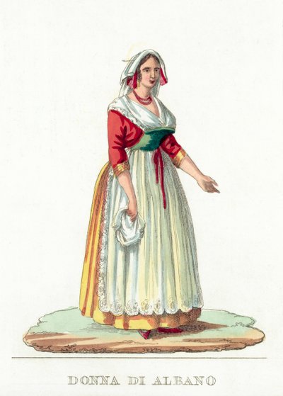 Donna Di Albano (gravure en couleur) - Italian School