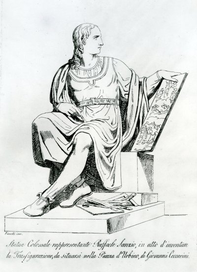 Statue de Giovanni Ceccarini de Raffaello Sanzio da Urbino - Italian School