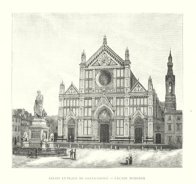 Église et place de Santa-Croce, Façade moderne - Italian School