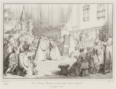 Elena Cornaro Piscopia couronnée du doctorat - Italian School