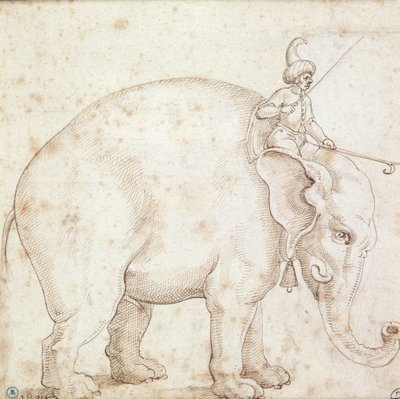 Éléphant Hanno et son cornac - Italian School