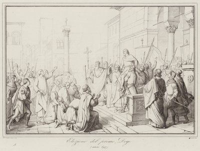Élection du premier Doge, 697 (gravure) - Italian School