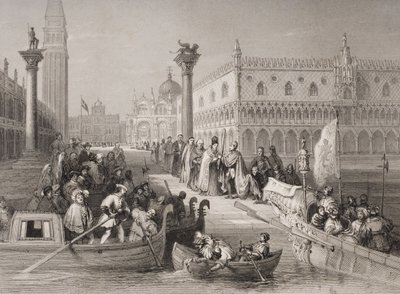 Embarquement du Doge, Venise, gravé par Challis - Italian School