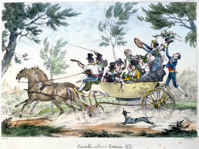 Expédition à Testaccio, près de Rome, en caratella, vers 1830 - Italian School