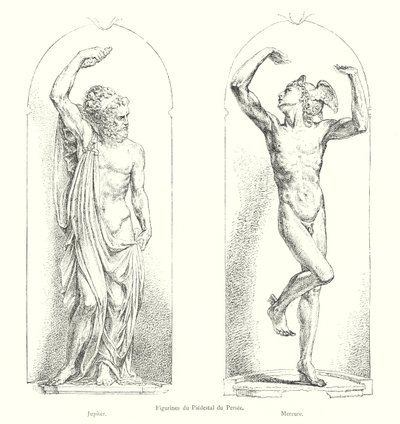 Figurines du piédestal du Persée, Jupiter, Mercure - Italian School