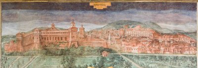 Fiorano modenese, château de Spezzano, salle des vues : vue de Sassuolo - Italian School