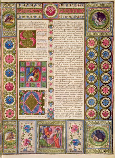 Ouverture du livre du prophète Sophonie, de la Bible Borso d