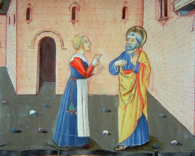 Pierre renie le Christ pour la deuxième fois - Italian School