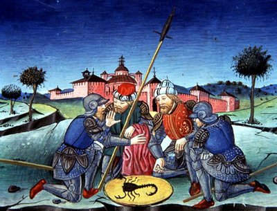 Les soldats tirent au sort la tunique du Christ - Italian School