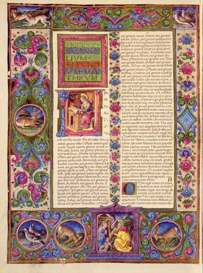 Fol.135v Deuxième évangile de Matthieu, de la Bible Borso d