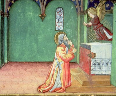 Un ange apparaît à Zacharie dans le temple - Italian School