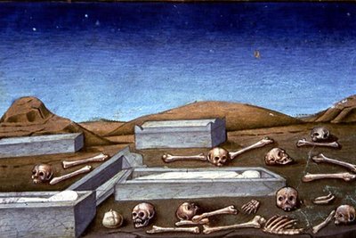 Fol.149rb Le Jugement Dernier : Les Morts Sortent de la Tombe - Italian School