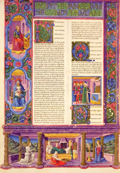 Fol.157v Deuxième Évangile de Luc, de la Bible de Borso d