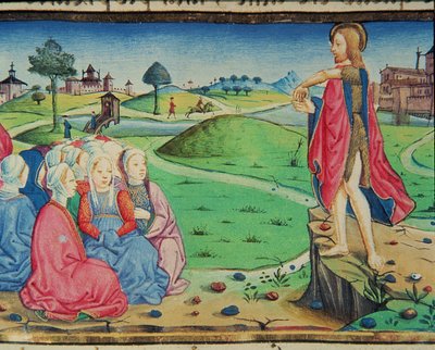 Saint Jean-Baptiste prêche et baptise - Italian School