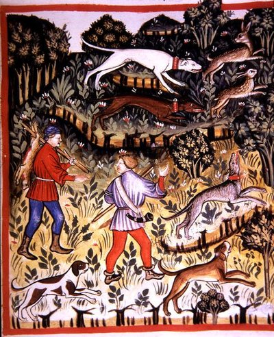 Fol.72r Chasse au lièvre, illustration de 