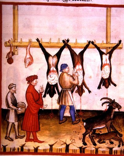Le boucher : cerf et chèvre, illustration du 