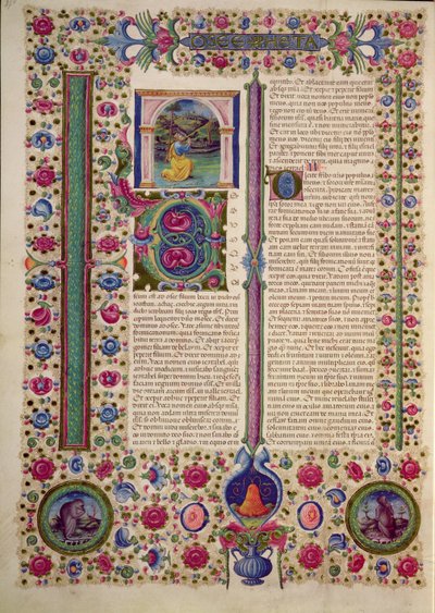 Fol.87v Ouverture du livre du prophète Osée, de la Bible Borso d