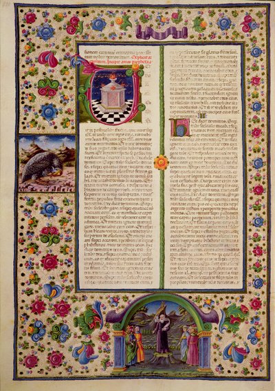 Ouverture du livre du prophète Amos, de la Bible de Borso d