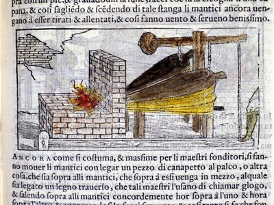 Forge dans « Pirotechnia » de Biringuccio - Italian School