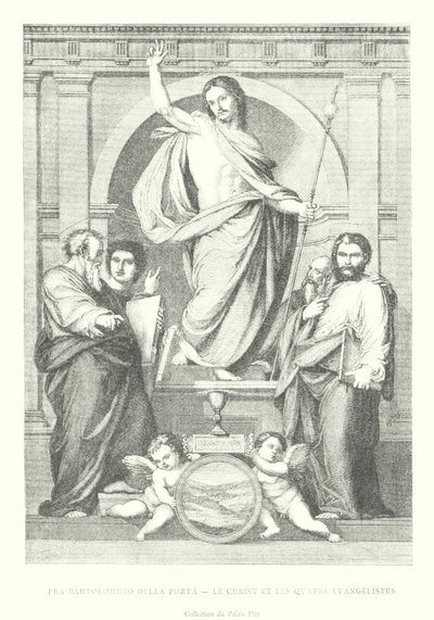 Fra Bartolommeo della Porta, Le Christ et les Quatre Évangélistes, Collection du Palais Pitti (gravure) - Italian School