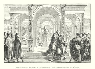 Fresque de Domenico Ghirlandaio, Joachim chassé du Temple, Chapelle de Santa Maria Novella - Italian School