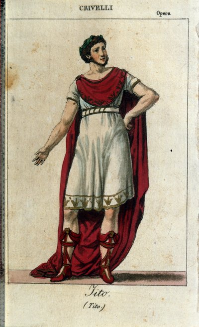 Gaetano Crivelli (1768-1836) dans le rôle de Tito dans "La Clémence de Tito" de Wolfgang Amadeus Mozart (1756-1791) représenté à La Scala de Milan en 1819 - Italian School