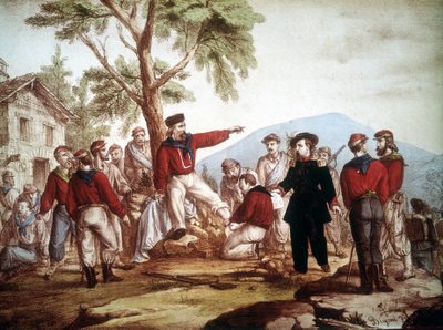 Garibaldi blessé à Aspromonte - Italian School