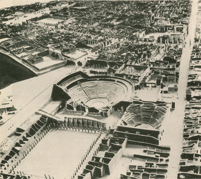 Vue générale de Pompéi (gravure) - Italian School