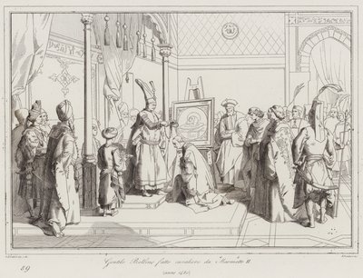 Gentile Bellino Fait Chevalier par Mahomet II - Italian School