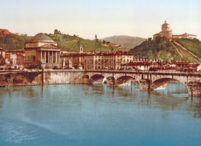 Gran Madre di Dio (premier plan) et Santa Maria di Monte dei Cappuccini, Turin, publié vers 1890 - Italian School