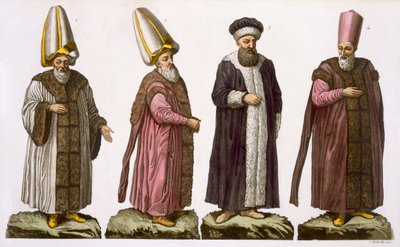 Grand Vizir, Caim-Mecam, Reis-Efendi et Khodjakian, planche 15 de la Partie III, Volume I de L