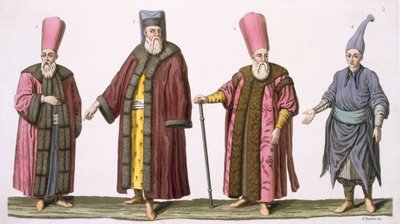 Chef huissier du harem, capitaine des huissiers du harem, huissier du harem et page, planche 3 de la Partie III, Volume I de L