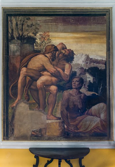 Hercule tuant Antée - Italian School