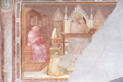 Moine saint (fresque) - Italian School