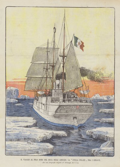 Le voyage au pôle Nord du duc des Abruzzes, La Stella Polare parmi les glaces - Italian School