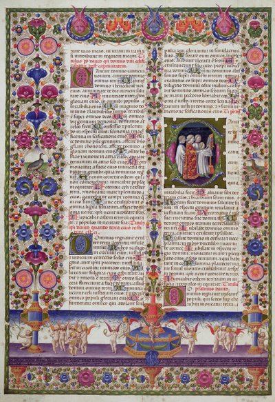 Page illuminée du Livre des Psaumes, de la Bible Borso d