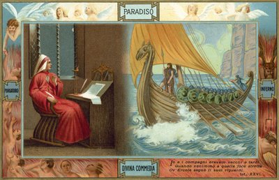 Illustration pour La Divine Comédie de Dante (lithographie couleur) - Italian School