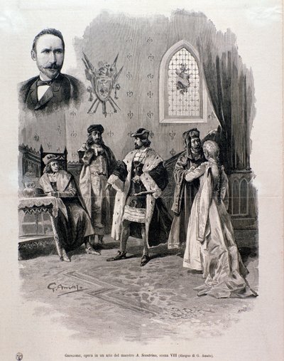 Illustration de Pierre Gringoire, opéra par Antonio Scontrino - Italian School