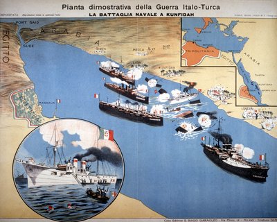 Guerre italo-turque : bataille navale à Kufindah, près de la mer Rouge - Italian School
