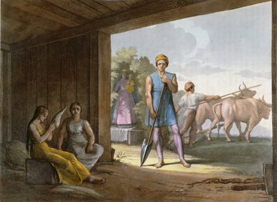 Indiens jésuites (probablement des Indiens sud-américains convertis par les jésuites) vers 1820 - Italian School