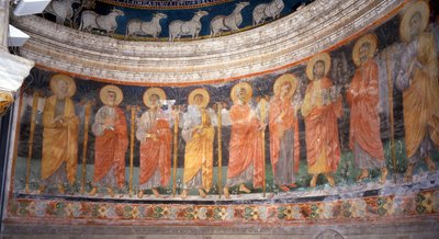 Jésus et Marie parmi les Douze Apôtres - Italian School